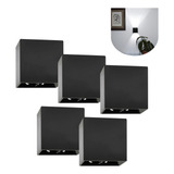 Kit 5 Mini Arandela Preta 3w Interna Externa 2 Friso C Led