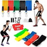 Kit 5 Mini Band Kit 11 Peças Elastico Extensor Treino Em Casa Exercícios Malhar Musculação Fisioterapia