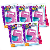 Kit 5 Mini Batedeira Brinquedo Infantil Plástico Rosa