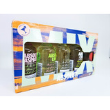 Kit 5 Miniatura Vodka Absolut Sabores 50ml Case Presente 