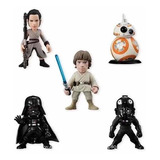 Kit 5 Miniaturas Star Wars Darth Vader Skywalker Bb 8 Rey