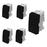 Kit 5 Módulo Interruptor Simples Habitat Black 16a 250v Fame