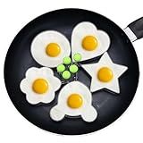 Kit 5 Moldes Divertidos Para Ovos Panquecas Tapioca E Biscoitos Formatos Mickey Flor Estrela Coração E Redondo Em Aço Inox