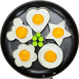 Kit 5 Moldes P Ovo Frito Panqueca Forma Omeleteira Aço Inox