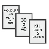 Kit 5 Moldura Quadros 40x30 Com