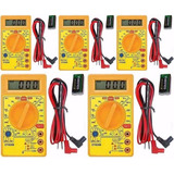 Kit 5 Multímetro Digital Profissional Cabo Bateria Atacado