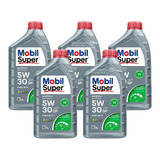 Kit 5 Óleos Motor Mobil Super 5w30 Sintético D1 Api Sp