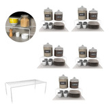 Kit 5 Organizador Armário Prateleira Grande 42cm Cozinha