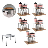 Kit 5 Organizador Armário Prateleira Pequeno 22cm Cozinha