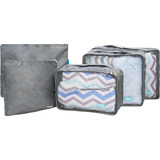 Kit 5 Organizadores De Mala Cinza Viagem Necessaire Clingo