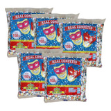 Kit 5 Pacotes Confete De Papel Carnaval Colorido Festa 100g