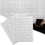 Kit 5 Painel Autoadesivo 3d Tijolinho Branco Decorar Parede