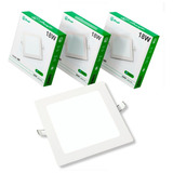 Kit 5 Painel Plafon Led 18w Quadrado Redondo Embutir