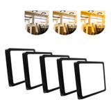 Kit 5 Painel Plafon Led 18w Sobrepor Quadrado Preto Bivolt