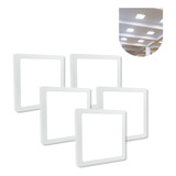 Kit 5 Painel Plafon Led 25w Sobrepor 6000k Quadrado Frio