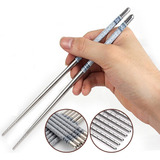 Kit 5 Pares 10 Palitos Hashi Aço Inox Resistente Higiênico