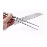 Kit 5 Pares 10 Palitos Hashi Aço Inox Resistente Higiênico