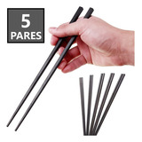 Kit 5 Pares 10 Palitos Hashi Reutilizavel Comida Japonesa