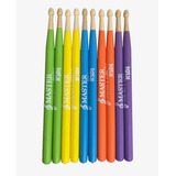 Kit 5 Pares Baqueta Infantil De Madeira Liverpool Colorida