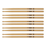 Kit 5 Pares Baqueta Pro Fire Spanking 5b Ponta De Madeira