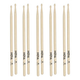 Kit 5 Pares Baquetas Nova By Vic Firth 5b Hickory Ponta Ma