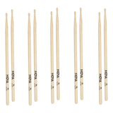 Kit 5 Pares Baquetas Nova By Vic Firth 7a Hickory Ponta Mad