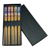 Kit 5 Pares Hashi Gato Da Sorte Palitinho Reutilizável Sushi