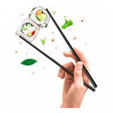 Kit 5 Pares Hashi Para Sushi Sashimi Marfim Vermelho Preto