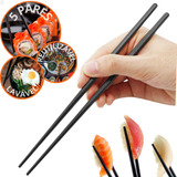Kit 5 Pares Hashi Reutilizável Preto Pauzinhos Japoneses