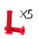 Kit 5 Pares Manoplas Punho 132mm Freeride Wheeling Dirt Jump Cor Vermelho
