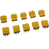 Kit 5 Pares Xt60 Xt 10 Peças Macho Femea Para Bateria Lipo