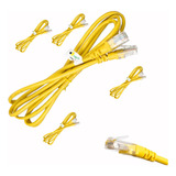 Kit 5 Pçs Cabo Rede Patch Cord Cat5 Utp 1 5mt Amarelo