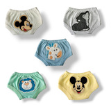 Kit 5 Pçs Cueca Calcinha Bebe Short Safari Algodão Desfralde
