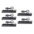 Kit 5 Pçs Filtro De Linha Em Abs C/ 6 Tomadas Diagonais Cor Preto 127v/220v