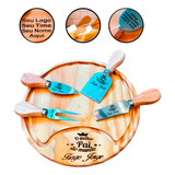 Kit 5 Peça Tabua Queijos Frios Nome Time Logo Gravada Laser