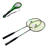 Kit 5 Peças Badminton Com 2 Raquetes 2 Petecas Bolsa