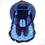 Kit 5 Peças Coroa Azul Para Bebê Conforto Capa Protetor Cinto Capota Redutor 0 A13 Kg Galzerano Cosco Burigotto Tutty Baby Safety 1st Tamanho Universal