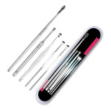 Kit 5 Peças Limpeza Auricular Cera Ouvido Cureta Espatulas