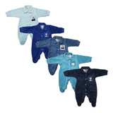 Kit 5 Peças Macacão De Bebê Básico Plush Promoção Barato