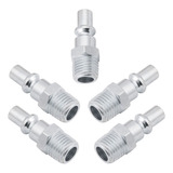 Kit 5 Peças Pino Adaptador P Engate Rápido Rosca 1 4 Macho