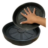 Kit 5 Peças Prato Para Vaso Redondo Plástico Médio 26 Cm