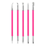 Kit 5 Peças Profissional Espátulas Podologia Inox Silicone