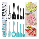 Kit 5 Peças Utensílios Cozinha Silicone Espátula Fue Pincel