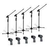Kit 5 Pedestal Para Microfone Girafa Ibox Cachimbo Brinde