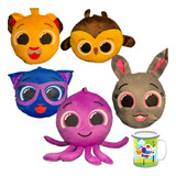Kit 5 Pelucia Bolofofo Turma Pão De Queijo Brinquedo Full