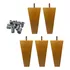 Kit 5 Pés Trapézio 10cm Madeira Pinus Sofá Puff Rack Estante