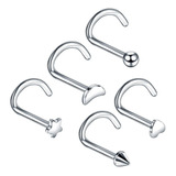 Kit 5 Piercing Nariz Nostril Atacado