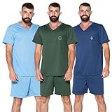 Kit 5 Pijama Masculino Short Conjunto Linha Noite Curto Blusa Adulto Cor Colorido Tamanho M