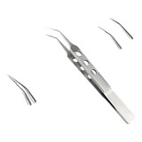 Kit 5 Pinças O3 Serrilhada Angulada Transplante Capilar Fue