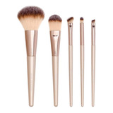 Kit 5 Pincéis Para Maquiagem Linha Champagne   Miss Frandy